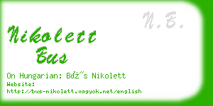 nikolett bus business card